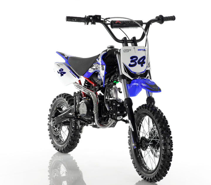 Apollo 34 Dirt Bike 110cc Blue Right Front