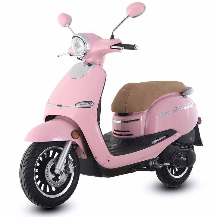 TrailMaster 2018 Turino 50A 50cc Moped Scooter with Retro Stylish Design, 12" Wheels, Electric/Kick Start! Fully Assembled! Free Shipping!