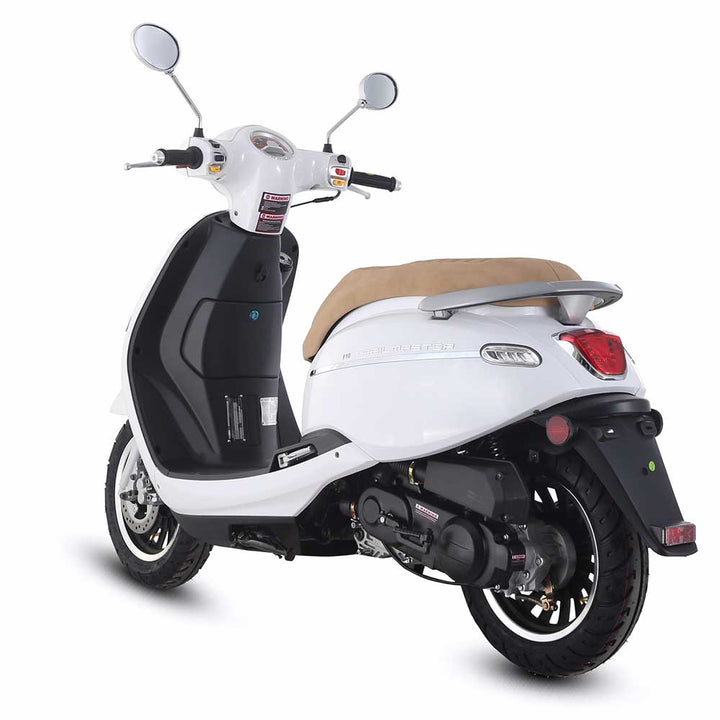 TrailMaster 2018 Turino 50A 50cc Moped Scooter with Retro Stylish Design, 12" Wheels, Electric/Kick Start! Fully Assembled! Free Shipping!