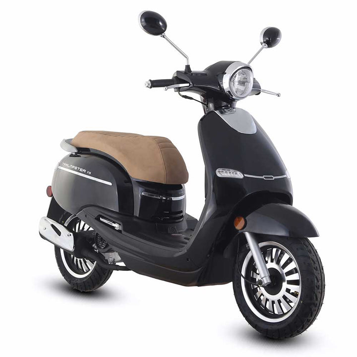 TrailMaster 2018 Turino 50A 50cc Moped Scooter with Retro Stylish Design, 12" Wheels, Electric/Kick Start! Fully Assembled! Free Shipping!